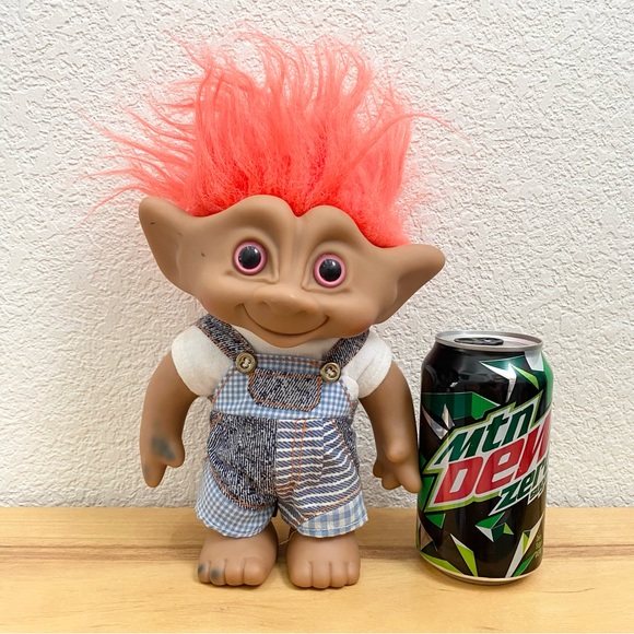 Vintage Ace Novelty Orange Hair 8” Troll Doll - Picture 2 of 11